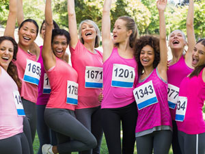 Breast Cancer Charity Marathon Runners 